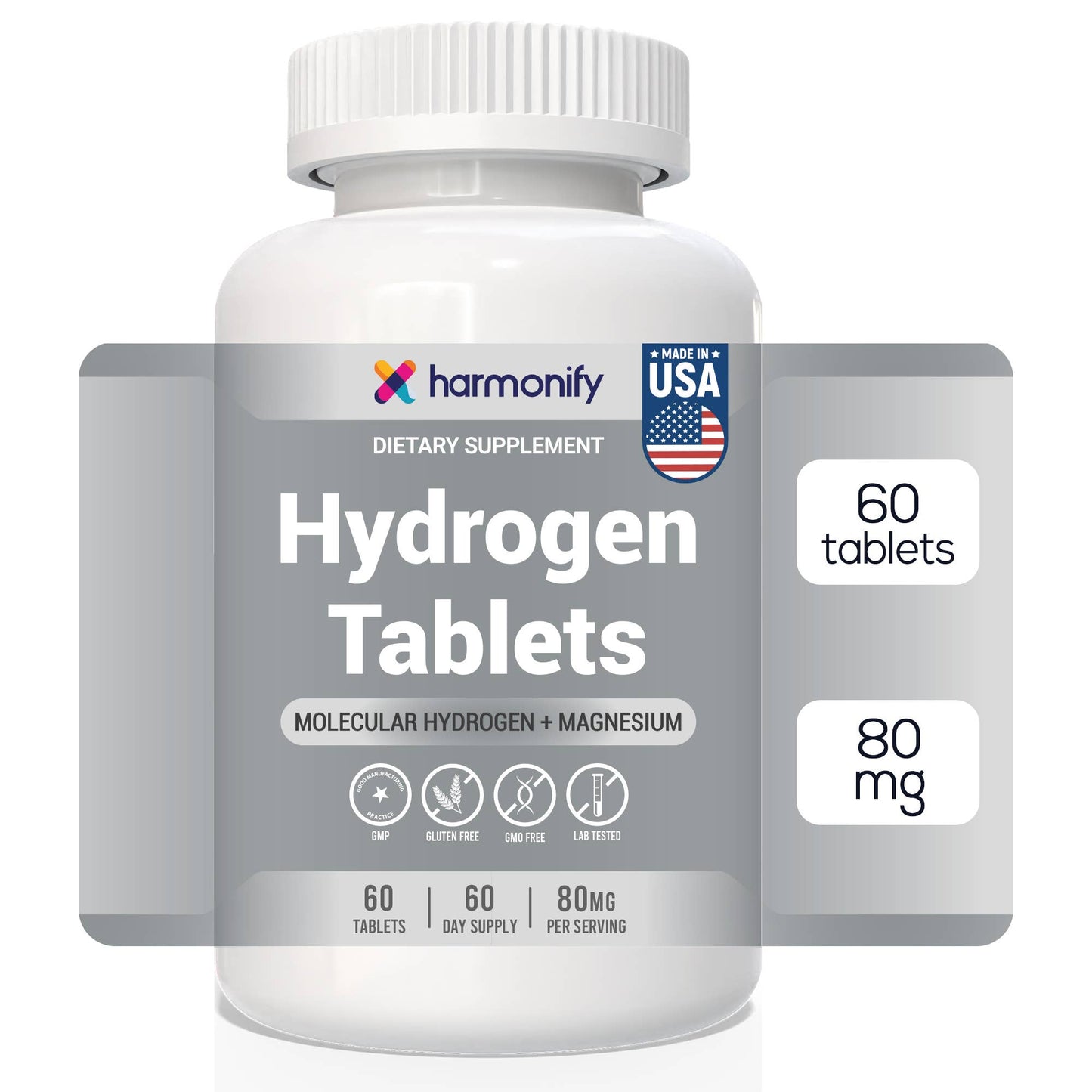 Hydrogen Tablets Molecular Hydrogen + Magnesium 60 Days