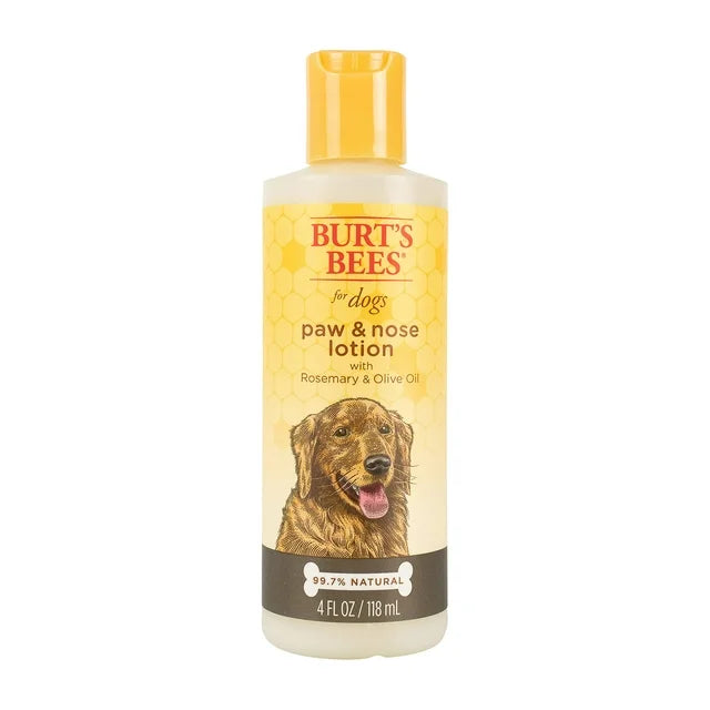 Burt's Bees for Pets Paw and Nose Lotion with Rosemary and Olive Oil, 99.7% Natural Origin Formulas, Dog Paw Pad Lotion, Paw Moisturizer for Dogs, Dog Nose Lotion, 4oz