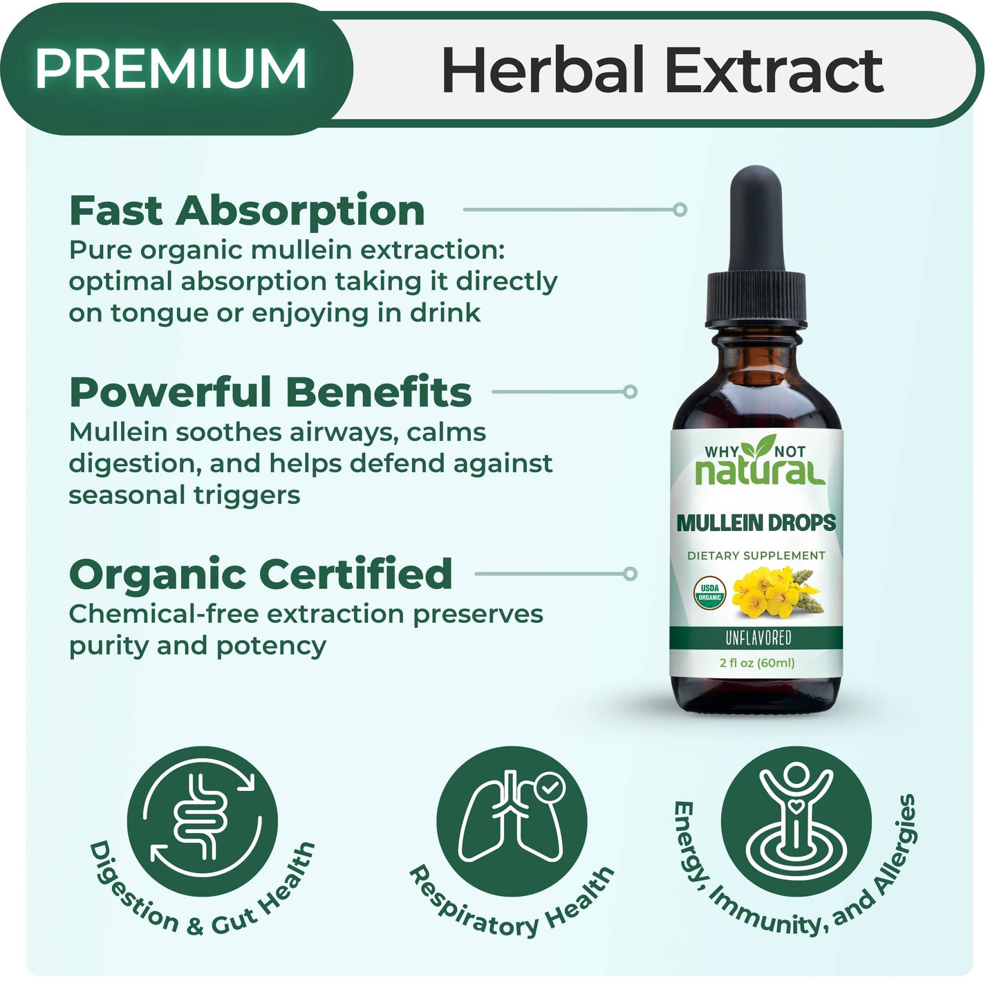 Organic Mullein Drops for Lungs