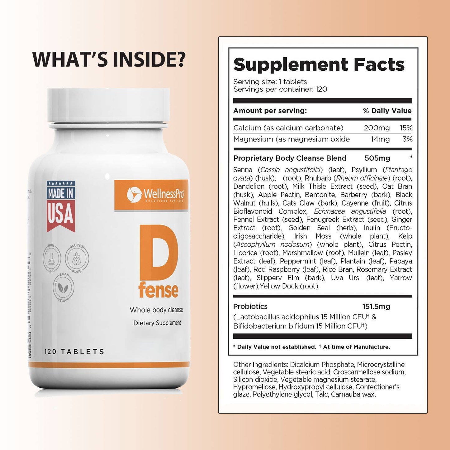 Body Detox Cleanse Dietary Supplement in 120 Tablets