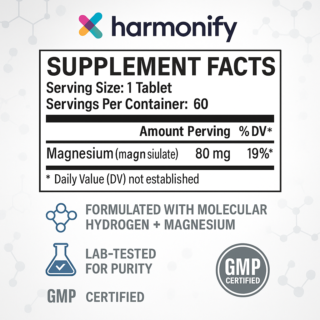 Hydrogen Tablets Molecular Hydrogen + Magnesium 60 Days