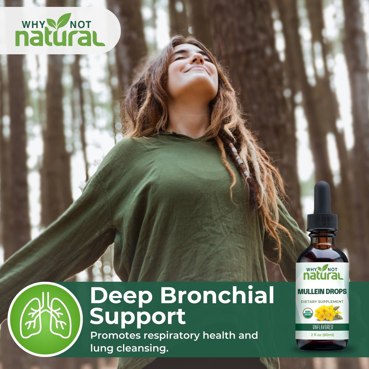 Organic Mullein Drops for Lungs