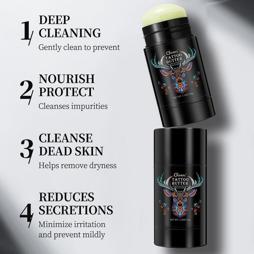 Tattoo Aftercare Butter Balm, 2.6 oz, Old & New Tattoo Moisturizer Healing Brightener for Color Enhance, Natural Organic Tattoo Cream