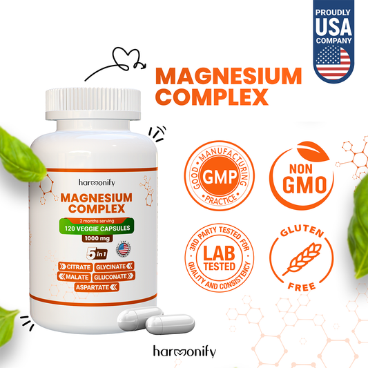 HARMONIFY Magnesium 5 in 1 Complex, 1000 mg, Glycinate, etc