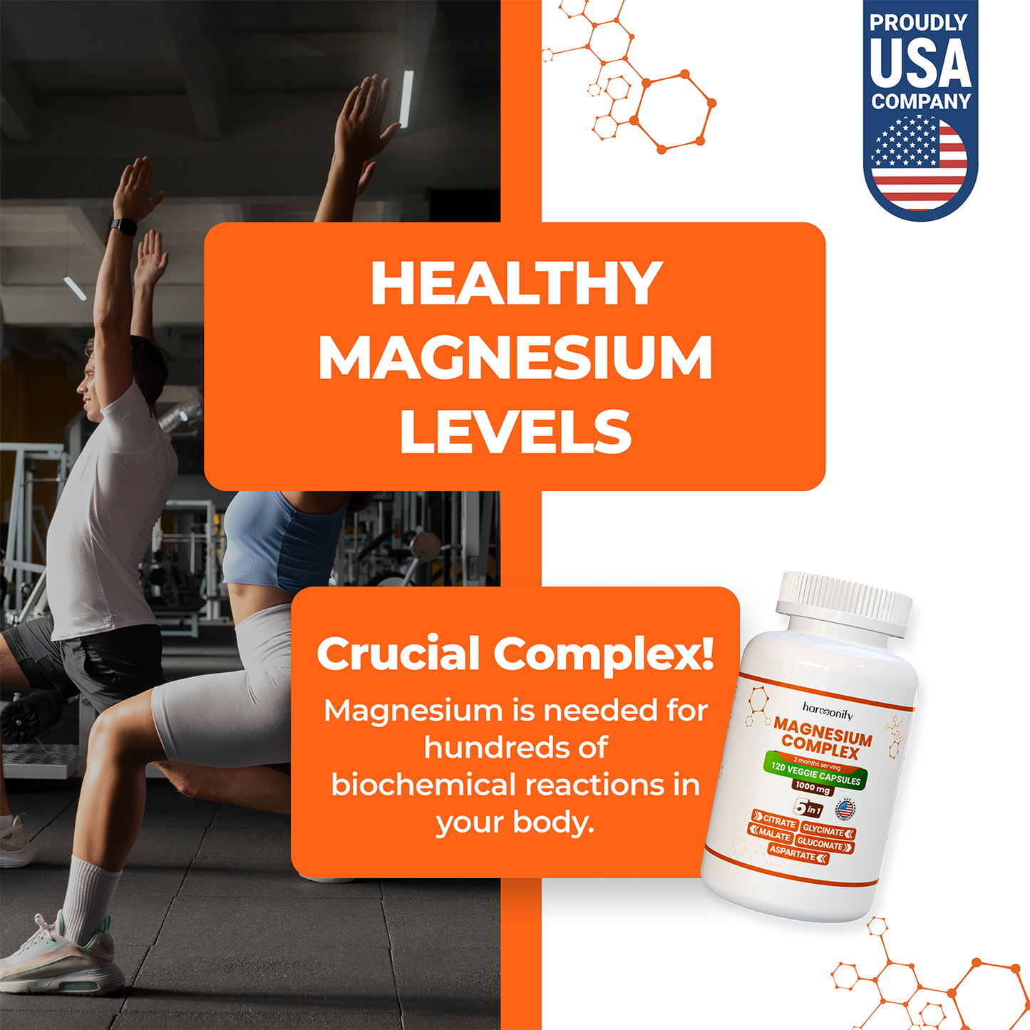 HARMONIFY Magnesium 5 in 1 Complex, 1000 mg, Glycinate, etc