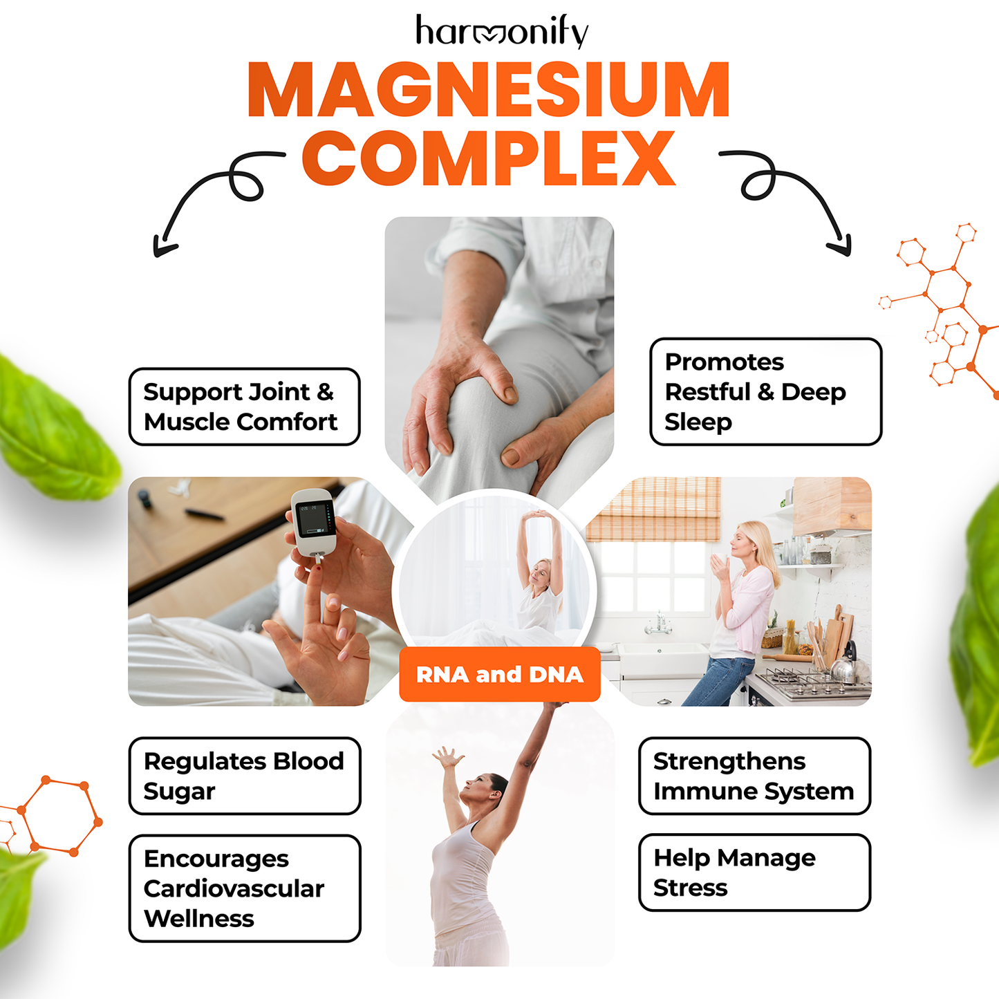 HARMONIFY Magnesium 5 in 1 Complex, 1000 mg, Glycinate, etc
